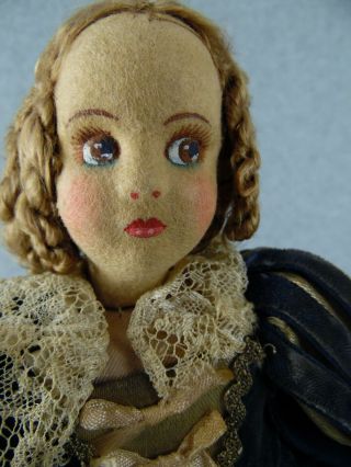 12 " Antique Cloth Felt Lenci Venus Raynal Or Lenci Type Doll