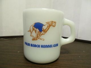 Vintage Galaxy Milk Glass Mug - Palm Beach Kennel Club - Ovenproof - Made In Usa