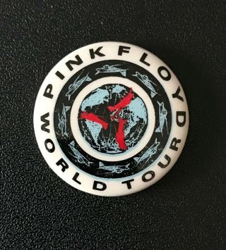 Vintage Pink Floyd World Tour Pin - Back Button Rock Band Awesome