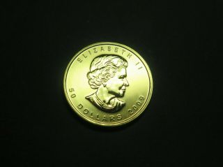 Rare 2009 Gold Maple Leaf Coin,  You Get This Exact Coin,  1 Ounce 9999 Fine Gold.
