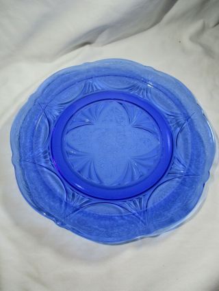 Hazel Atlas Cobalt Blue Royal Lace 10 " Dinner Plate