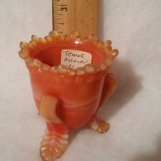 Vntg Boyd Forget Me Not Toothpick Holder Tomato Cream 2½ " Tall Ca.  10 - 20 - 78