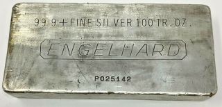 Rare Vintage 100 Oz.  Silver Bar - Engelhard.  999 Fine P025142