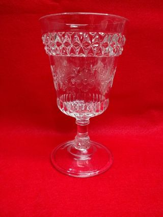 Eapg Adams,  U.  S.  Glass Co.  Wildflower Early American Pattern Glass Goblet 1870 - 80