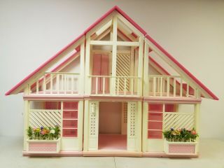 Vintage 1978 Barbie Doll Pink A Frame Dream House.  Pick - Up Only