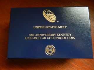 50th Anniversary Kennedy Half - Dollar Gold Proof Coin W//box &