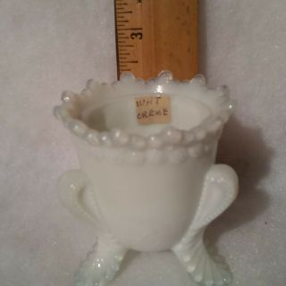 Vntg Boyd Forget Me Not Toothpick Holder White Cream 2½ " Tall Ca.  10 - 23 - 78