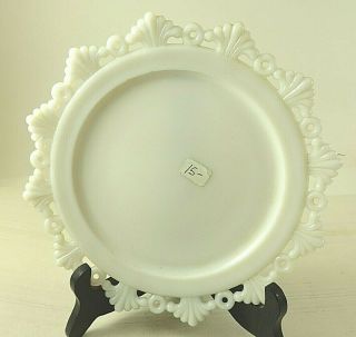 Antique Milk Glass Plate With Fan And Circle Border