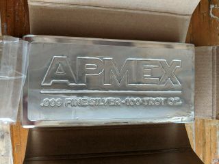 Apmex - Silver Bar - 100 Troy Ounces.  999 Fine Silver - 100 Oz.