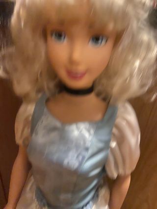 2003 Disney Cinderella 36” Tall Playmates Doll W/ Full Gown & Shoes 2