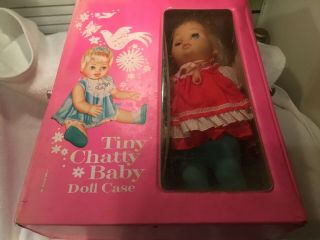 Vintage Tiny Chatty Baby In Doll Case 1983