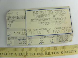 The Rolling Stones Concert Ticket Stub Steel Wheels Tour Alabama 10 - 5 - 89