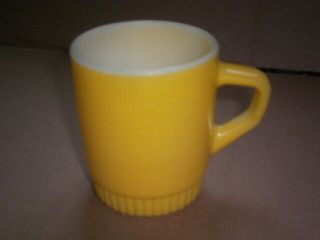 Vintage - Fire King Milk Glass Cup / Mug - In Yellow Anchor Hocking