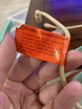 Teddy Ruxpin Grubby RARE VINTAGE 1985 animation connector cord Worlds of Wonder 2