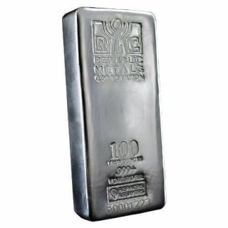100 Oz Silver Bar - Rmc Republic Metals Corp