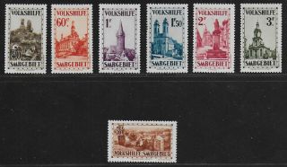 Germany Saargebiet Volkshilfe Burgen Und Kirchen 1932 Mnh Cv $ 900.  -