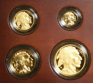 2008 W 4 Coin Proof Gold Buffalo Set W/box & Cert -