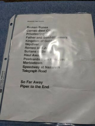Set List Mark Knopfler Dire Straits Concert Woodinville Was 2015