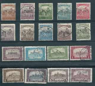 Fiume 1918 - 19 Complete Set To 10k,  Coloured Figures Cv £435