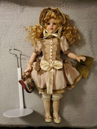 Seymour Mann Porcelain Doll With Metal Stand
