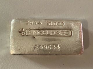 10 Oz Engelhard Poured Silver Bar Canadian