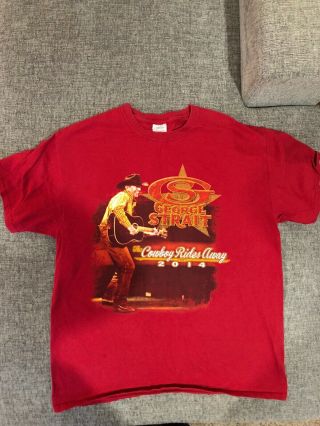 George Strait The Cowboy Rides Away 2014 Tour Concert T - Shirt Size L Gildan