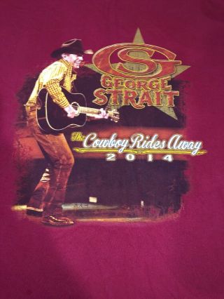 George strait the cowboy rides away 2014 tour concert T - shirt size L Gildan 3