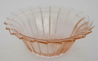 Lovely Art Deco Jeannette Sierra Pinwheel Pink Depression Glass Berry Bowl 4