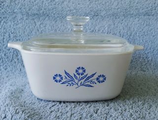 Vintage Corning Ware Cornflower Blue Casserole Baking Dish W/ Lid 2 3/4 Cup