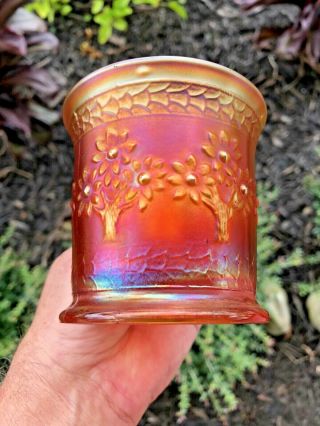 Fenton Carnival Glass Marigold Orange Tree Shaving Mug Color