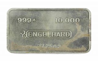 Vintage Engelhard Bull Logo Canada 1st Series 10 Oz.  999 Silver Bar Est.  5000
