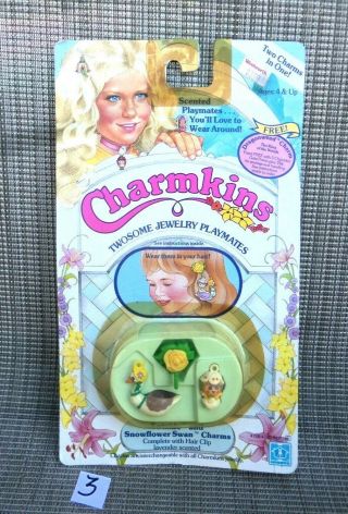 Vintage Hasbro Charmkins Doll Jewelry House Twinkle Snowflower Swan Pkg