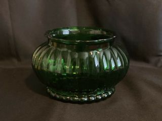 Vintage A.  L.  R.  Co Emerald Green Oval Glass Vase Planter