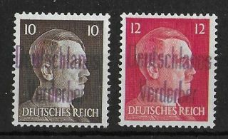 Meissen Germany Local 1945 Nh Set Of 2 Michel 25 - 26 Cv €900 Signed