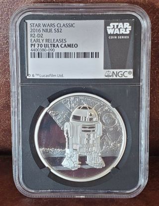 2018 Star Wars Niue Ngc Pf 70 1oz Silver $1 " R2 - D2 " Ultra Cameo/early Release