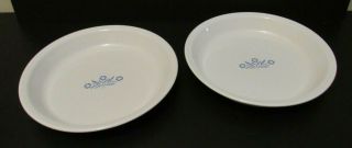 Set 3 Vintage Corningware P - 309 Blue Cornflower 9 " Pie Plate & Loaf Pans