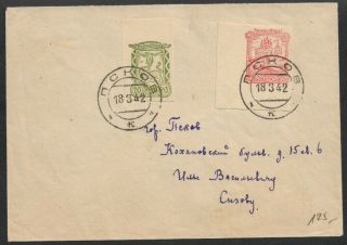 1942 Deutsche Besetzungsausgaben Brief Russland - Pleskau - Michel Nr.  14b,  15b