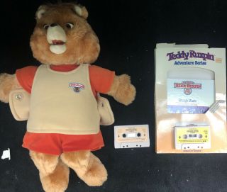 Rare Vintage 1984 - 1985 Teddy Ruxpin Talking Bear,  Tapes,  Storybook