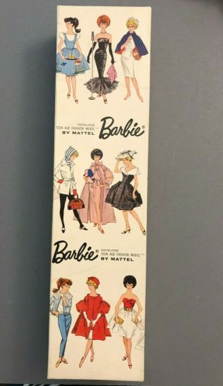 1963 Era Brunette Bubble Cut Barbie Doll Box Vintage 60 