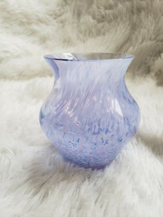 CAITHNESS BLUE SWIRL GLASS VASE hand made in Scotland 2