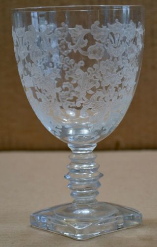 Fostoria Queen Anne Water Goblet Etched 1929 - 1933 More Available