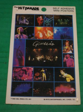 Genesis Rare 1982 Self - Adhesive Mini - Poster Htf Out Of Print Phil Collins