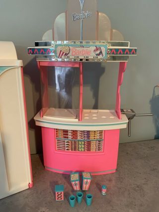 Barbie Movie Theater With Magical Screen Plus Snack Bar Playset Mattel 1995 2