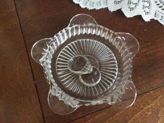 Anchor Hocking Queen Mary 4 " Crystal Coaster Candle Or Trinket Holder - Ashtray