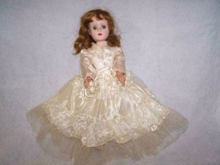 Vtg American Character Swee Sue Doll 17 " Bride Gown Hard Plastic Jointed 1950 