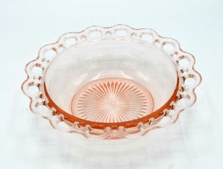 Vintage Anchor Hocking Pink Depression Glass Bowl - Old Colony Pattern