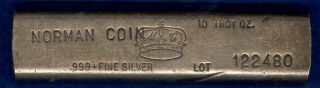 Vintage California Crown 10 Oz.  999 Fine Silver (kit Kat) Bar