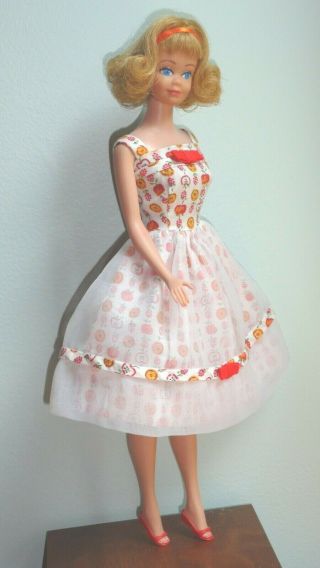 Vintage Barbie Midge Doll Blonde With 1964 Lunch Date 1600 Dress Heels Ornament