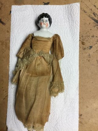 Antique Vintage 9” Doll W/ China Head,  Porcelain Arms Made In Germany