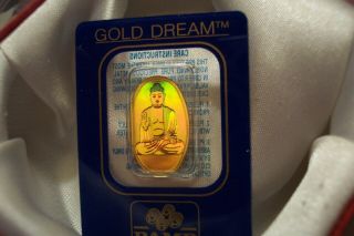 Rare 2.  5 Gram Hologram Buddha Pamp Suisse 24kt Gold Oval 999.  9 Stunning